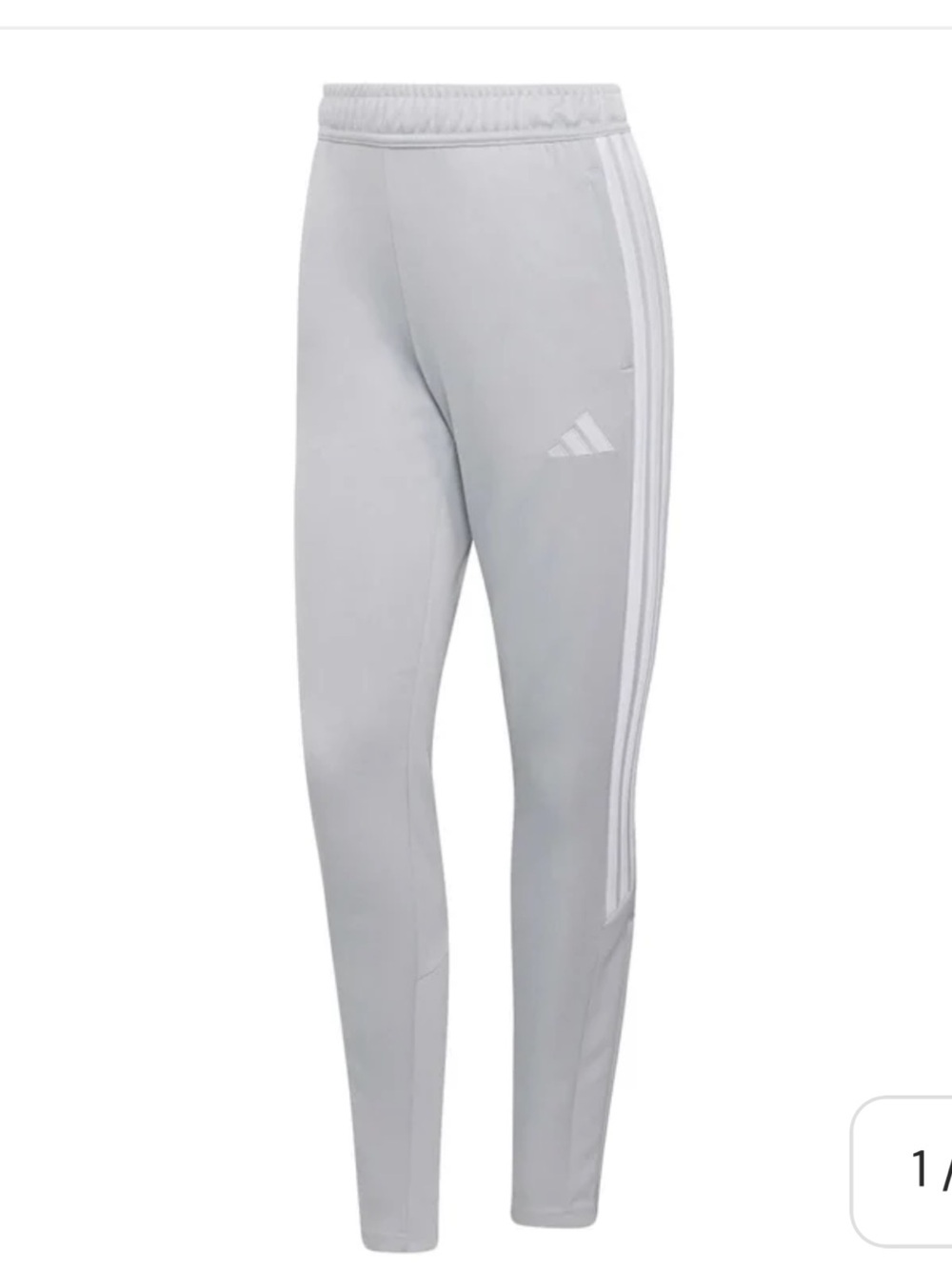 adidas Light Gray Tiro Joggers with White Side Stripes, XL